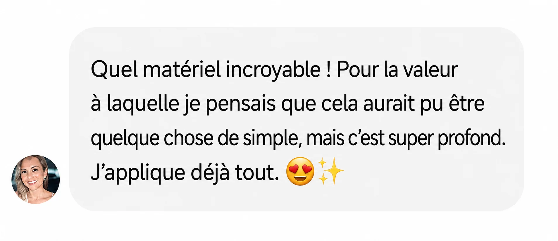 Message direct d’une cliente