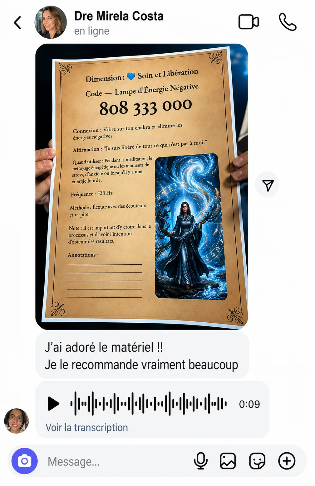 Témoignage reçu sur Instagram